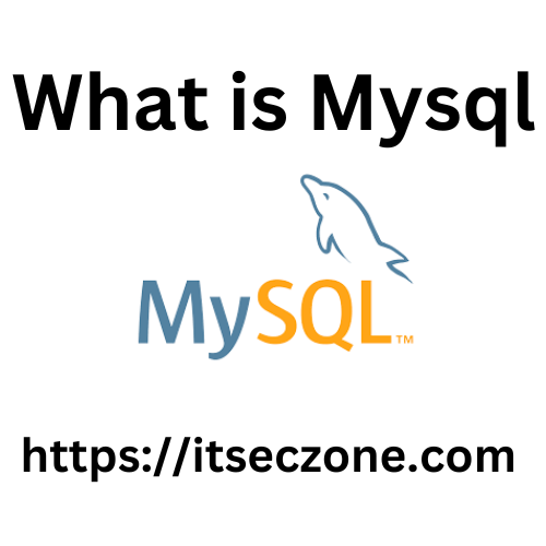 A visual representation of the MySQL logo with the text 'What is MySQL